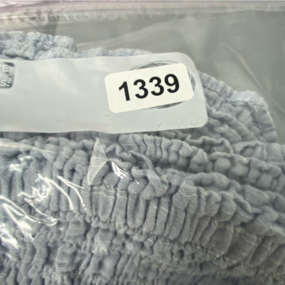 AE light blue stretch cropped tube top with peplum bottom wms sz XL - Picture 14 of 15